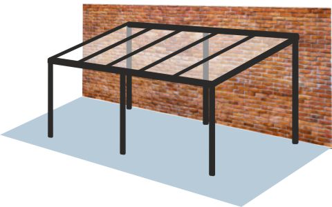 Terrassenüberdachung - Ammerland - ohne Überdachung - 900 x 300 cm